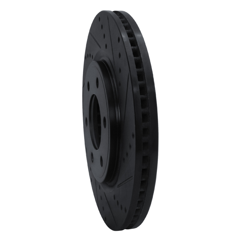 Infiniti QX80 Brake Rotor (1) - Front Right - R1 Concepts - Drilled & Slotted - Black - `07-`24